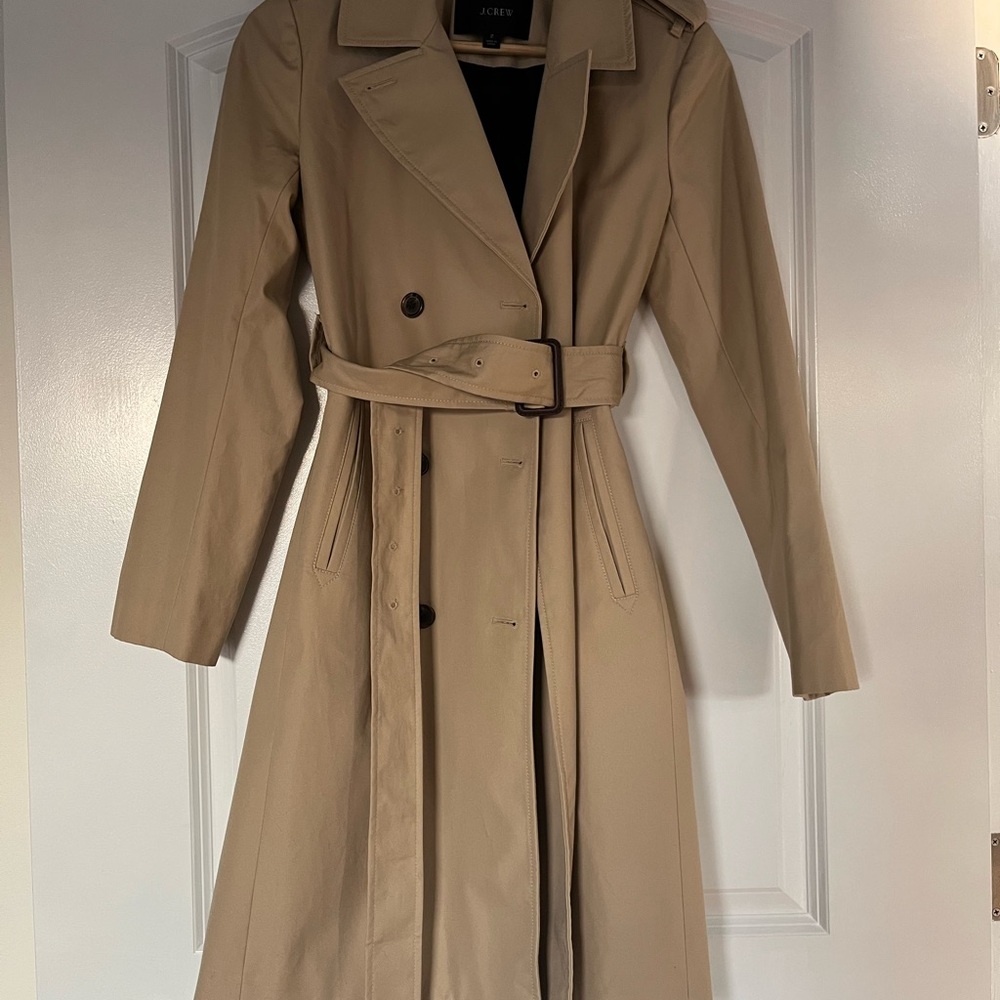 J. Crew Classic Belted Tan Trench Coat 2